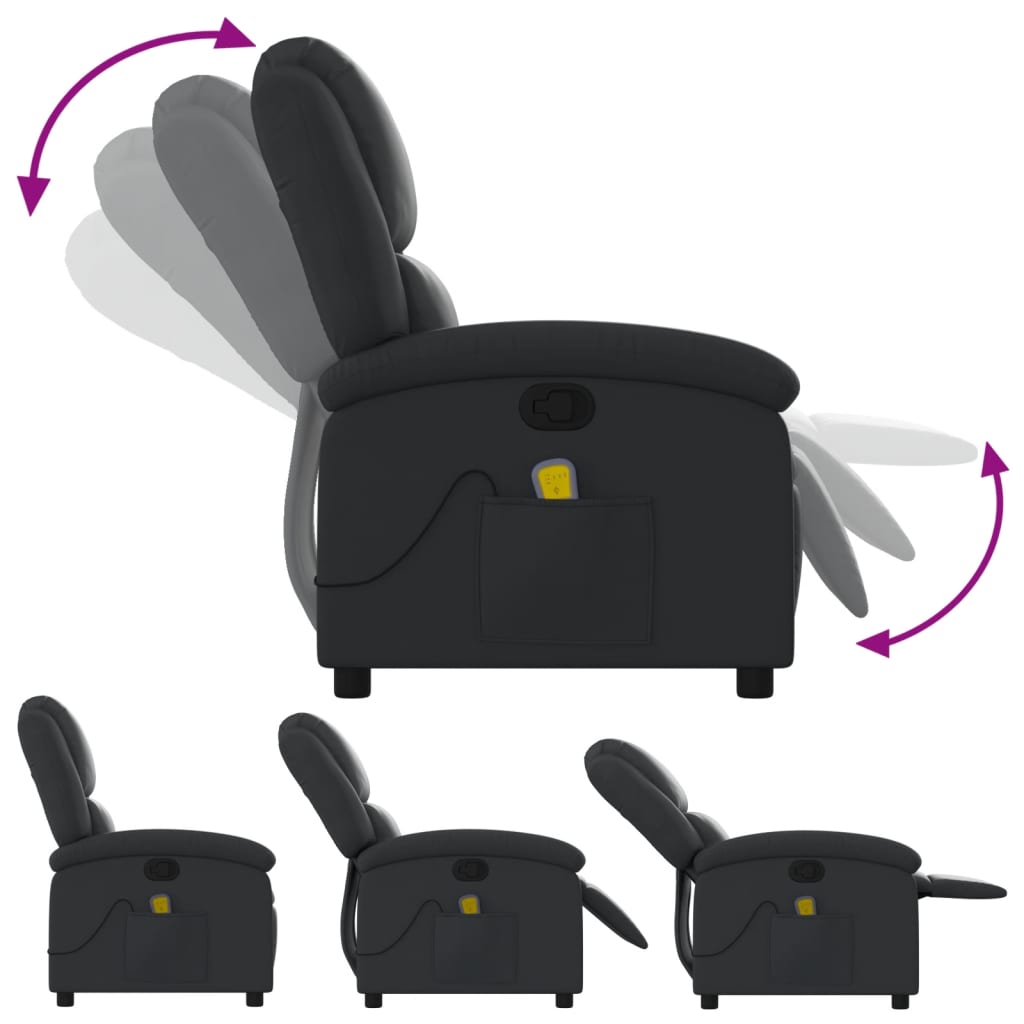 vidaXL Massagesessel Relaxsessel Echtleder Schwarz
