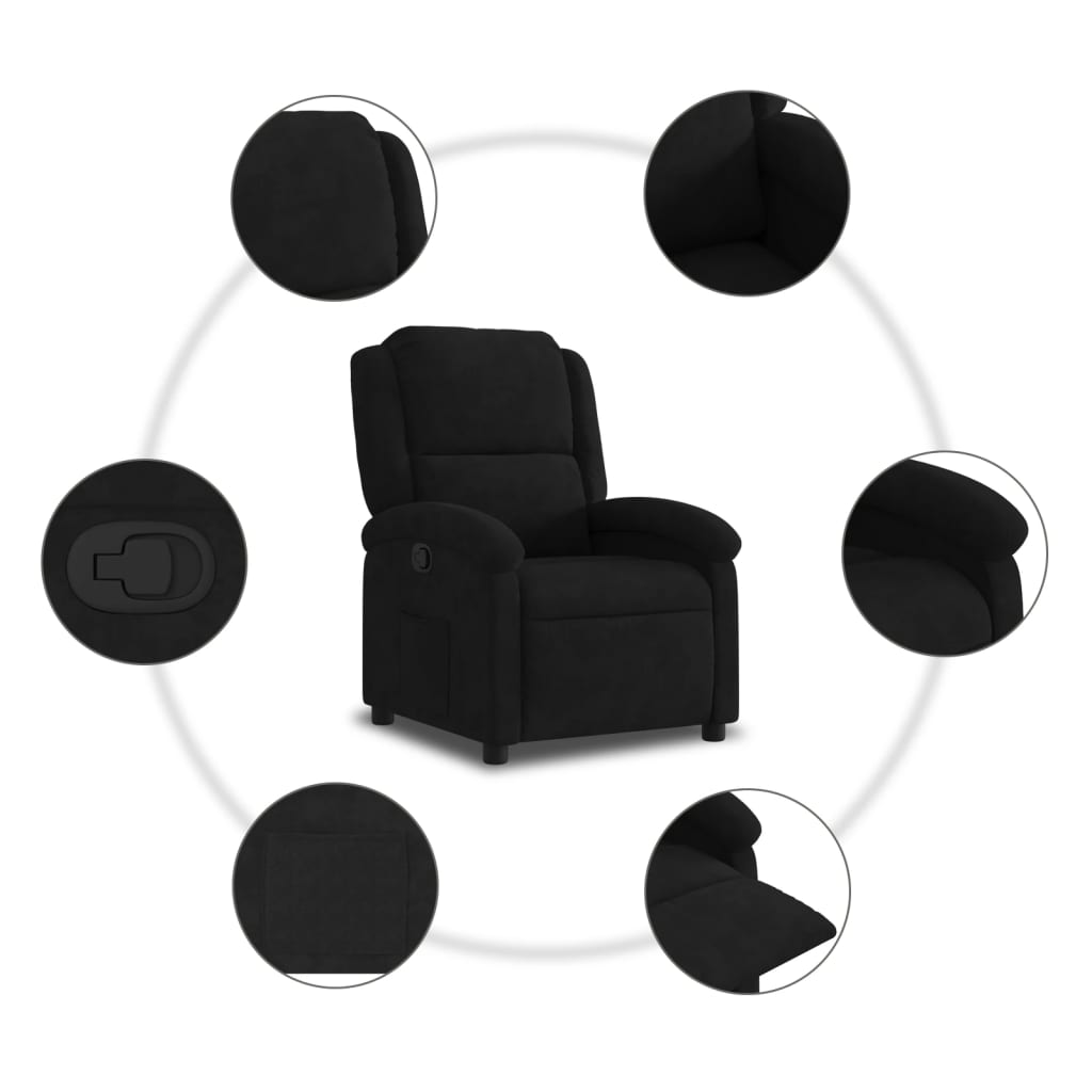 vidaXL Relaxsessel Schwarzer Samt