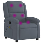 vidaXL Massage-Relaxsessel, dunkelgrauer Samt