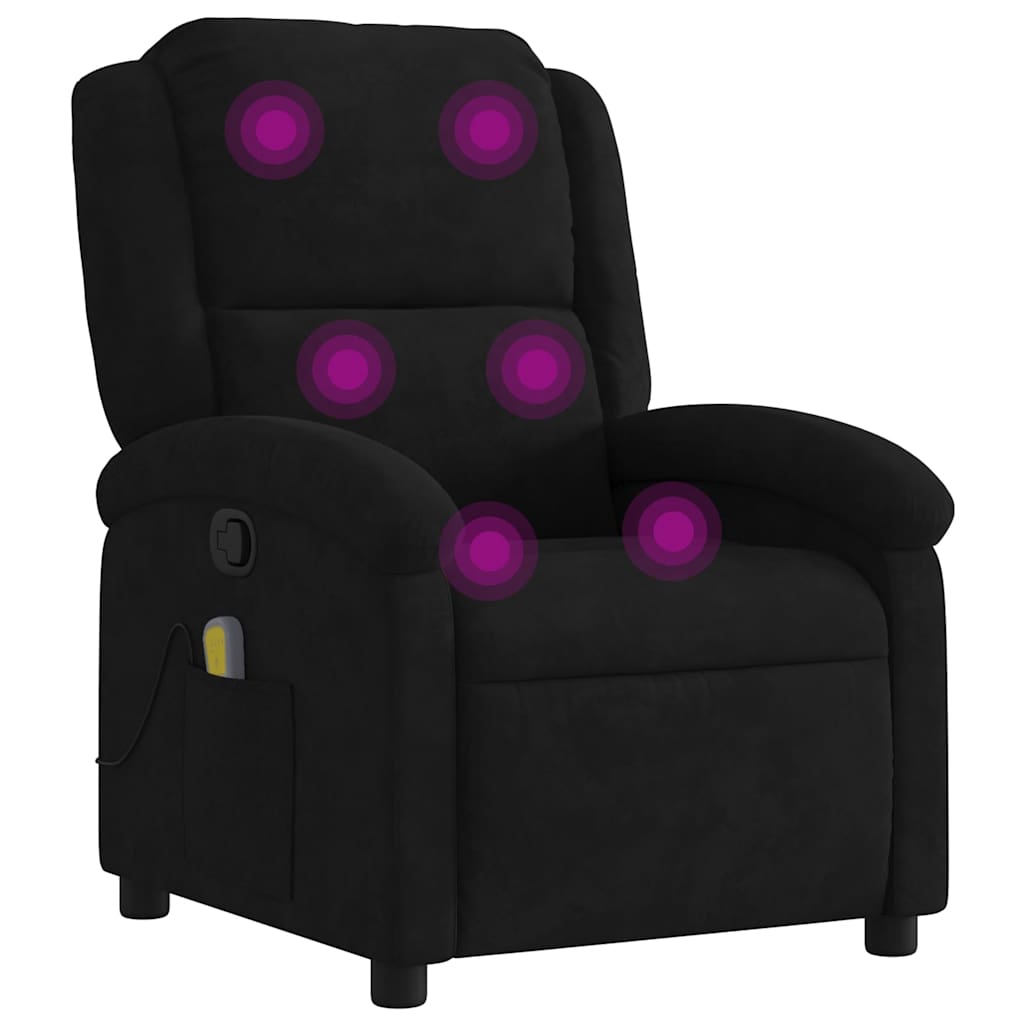 vidaXL Massage-Relaxsessel, schwarzer Samt