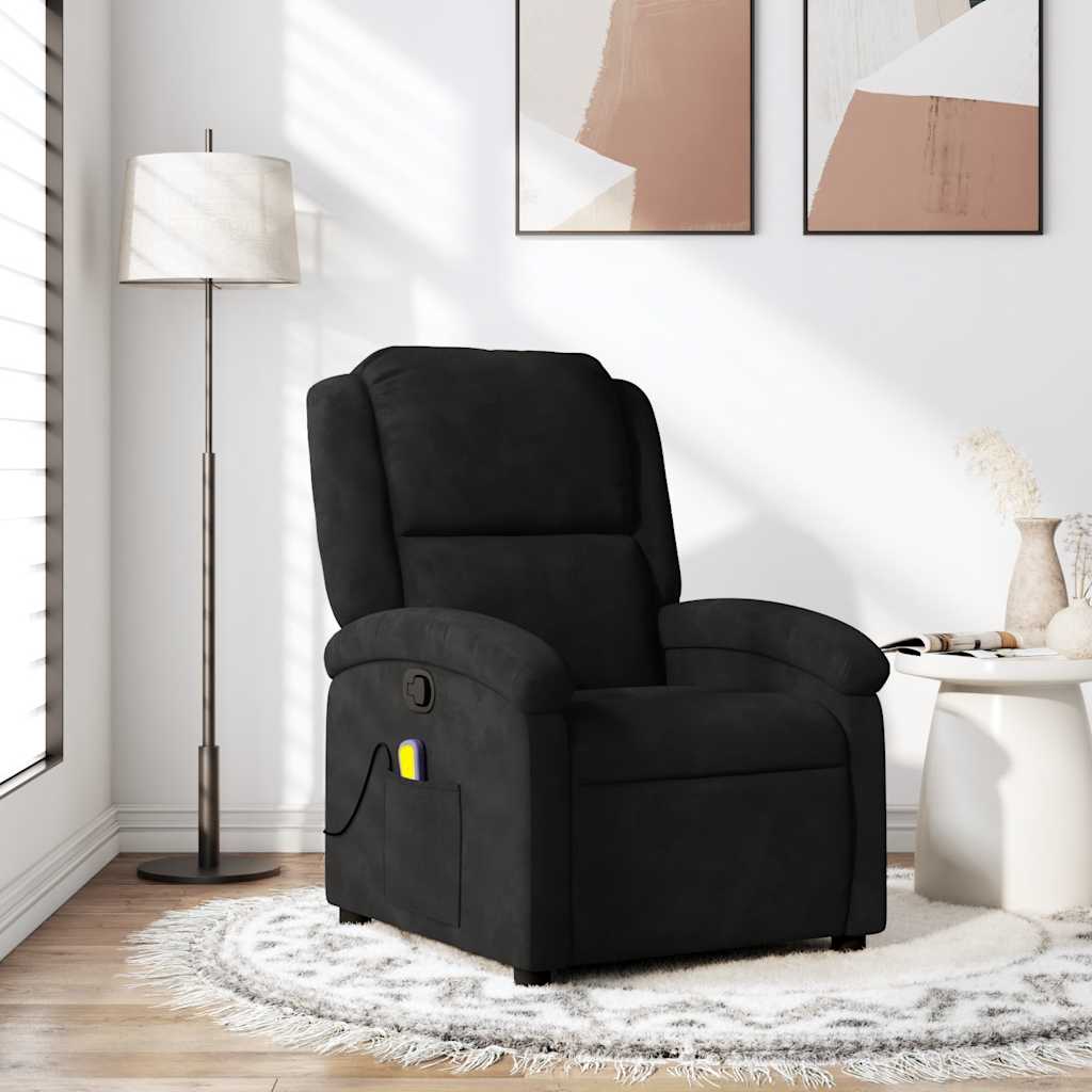 vidaXL Massage-Relaxsessel, schwarzer Samt