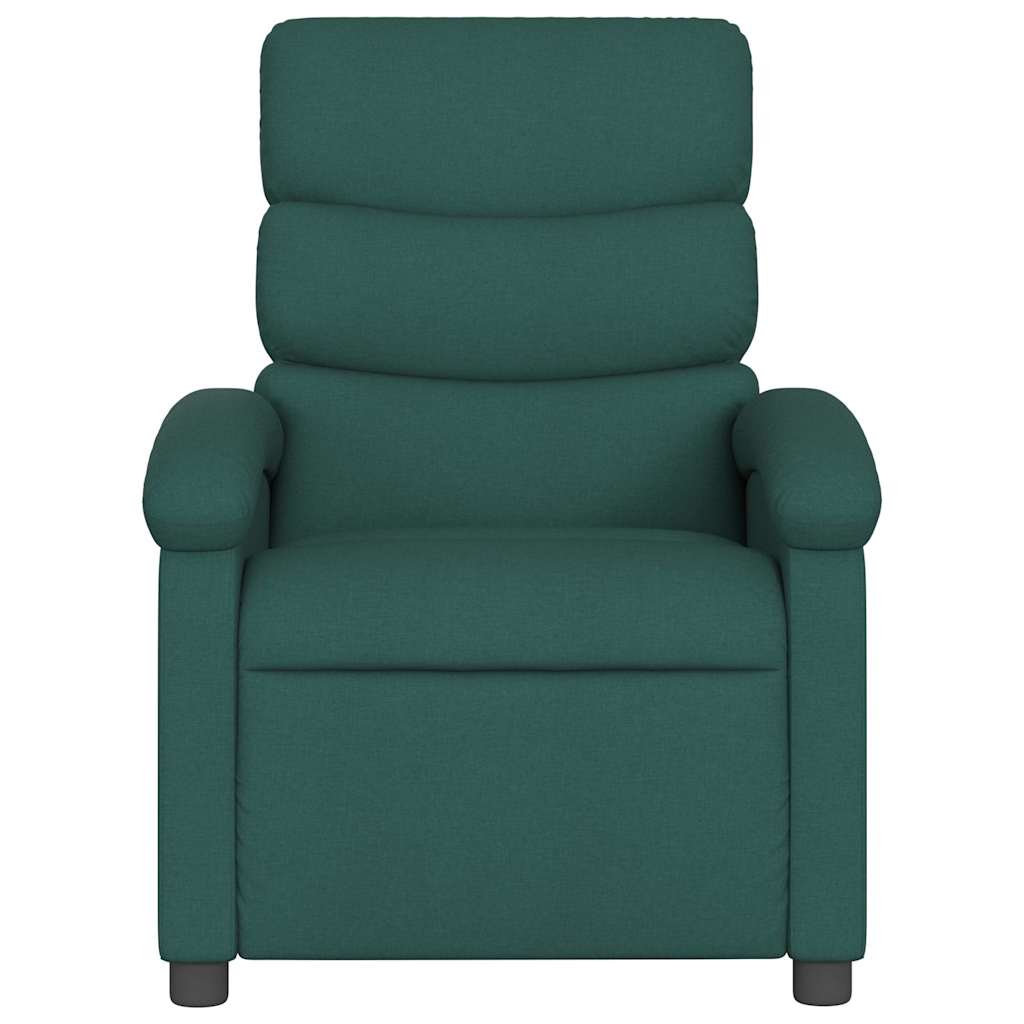 vidaXL Massage-Relaxsessel, dunkelgrüner Stoff