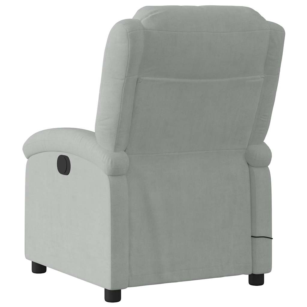 vidaXL Massage-Relaxsessel, hellgrauer Samt