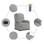vidaXL Massage-Relaxsessel, hellgrauer Samt