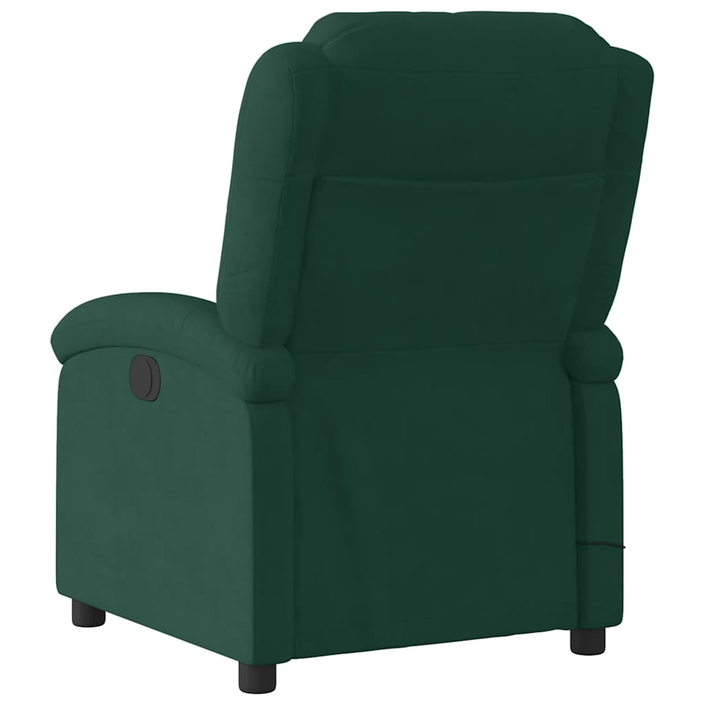 vidaXL Massage-Relaxsessel, dunkelgrüner Samt
