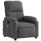 vidaXL Massage-Relaxsessel, dunkelgrau, Mikrofaserstoff