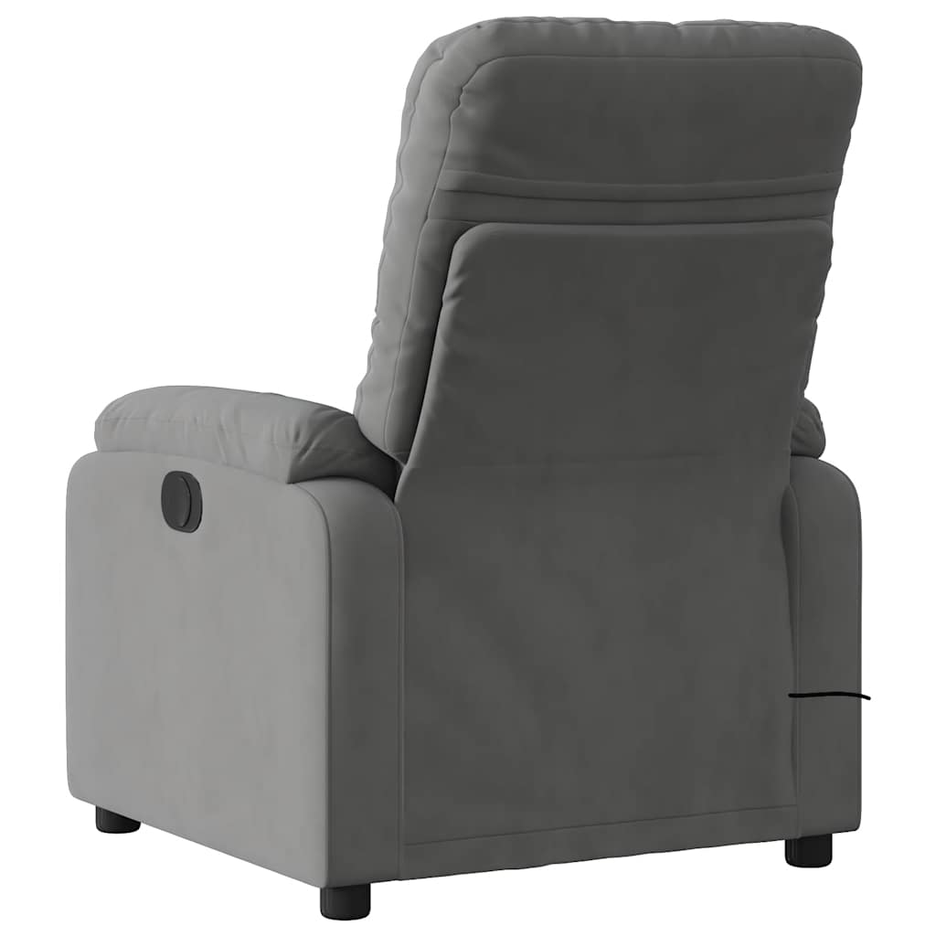 vidaXL Massage-Relaxsessel, dunkelgrau, Mikrofaserstoff