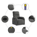 vidaXL Massage-Relaxsessel, dunkelgrau, Mikrofaserstoff