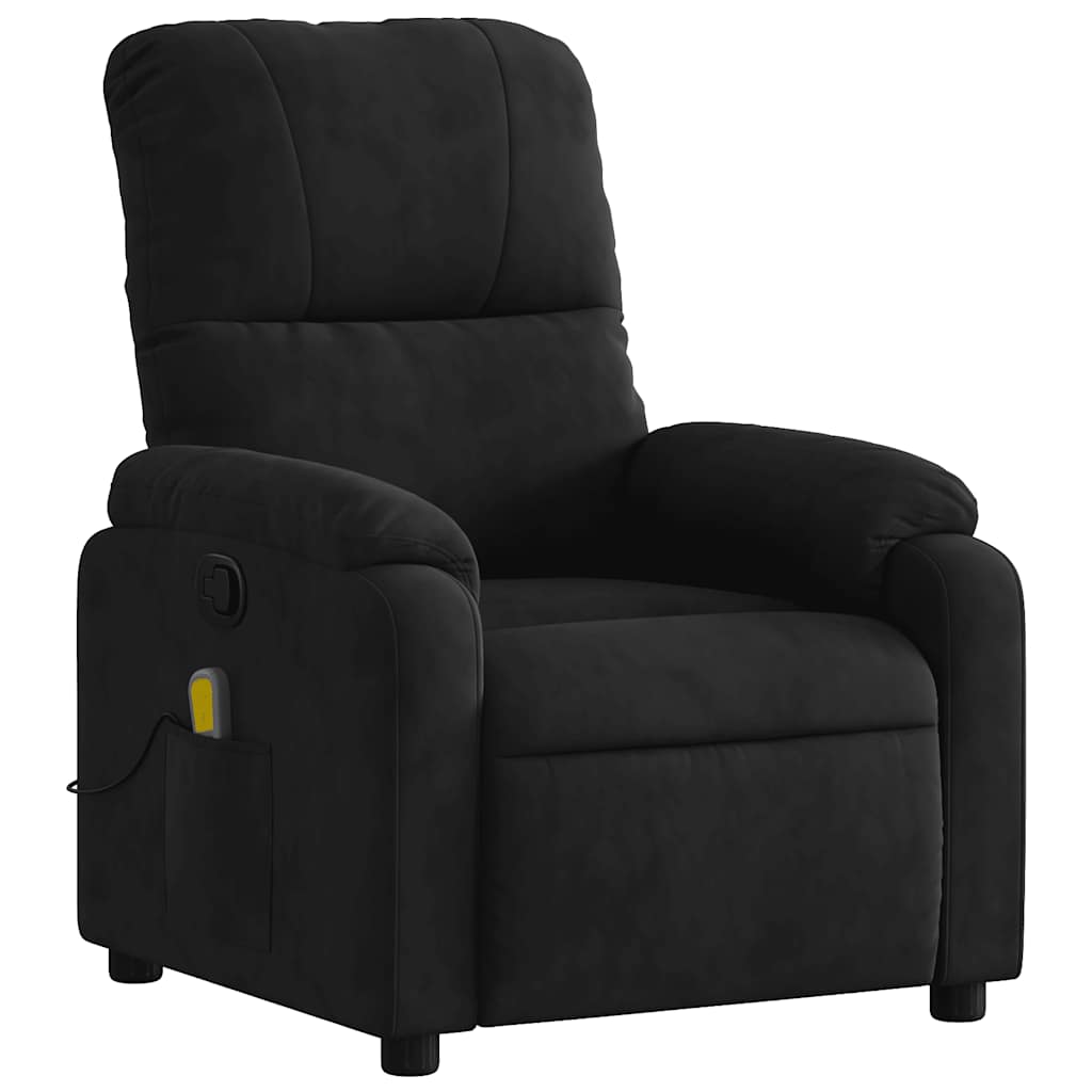vidaXL Massage-Relaxsessel, schwarzer Mikrofaserstoff