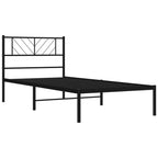 vidaXL Bettgestell mit Kopfteil Metall Schwarz 75x190 cm