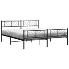 vidaXL Metallbett ohne Matratze mit Fußteil Schwarz 180x200 cm