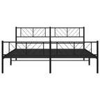 vidaXL Metallbett ohne Matratze mit Fußteil Schwarz 180x200 cm