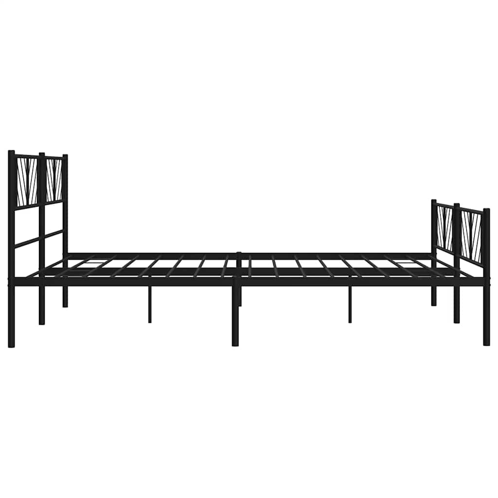 vidaXL Metallbett ohne Matratze mit Fußteil Schwarz 180x200 cm