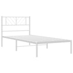 vidaXL Metallbett ohne Matratze mit Kopfteil Weiß 75x190 cm