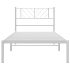 vidaXL Metallbett ohne Matratze mit Kopfteil Weiß 75x190 cm