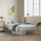 vidaXL Metallbett ohne Matratze mit Kopfteil Weiß 75x190 cm