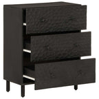 vidaXL Beistellschränke 2 Stk. Schwarz 60x33x75 cm Massivholz Mango