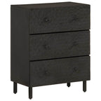 vidaXL Beistellschränke 2 Stk. Schwarz 60x33x75 cm Massivholz Mango