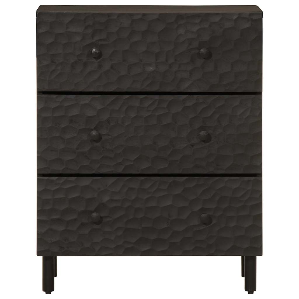 vidaXL Beistellschränke 2 Stk. Schwarz 60x33x75 cm Massivholz Mango