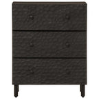 vidaXL Beistellschränke 2 Stk. Schwarz 60x33x75 cm Massivholz Mango
