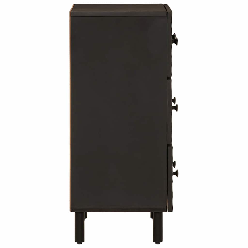vidaXL Beistellschränke 2 Stk. Schwarz 60x33x75 cm Massivholz Mango