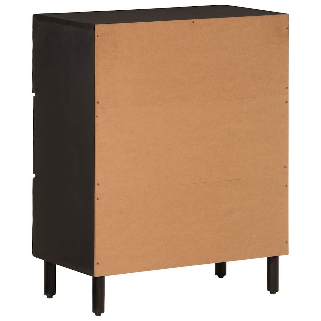 vidaXL Beistellschränke 2 Stk. Schwarz 60x33x75 cm Massivholz Mango