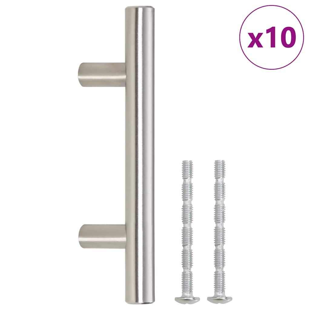 vidaXL Möbelgriffe 10 Stk. Silbern 64 mm Edelstahl