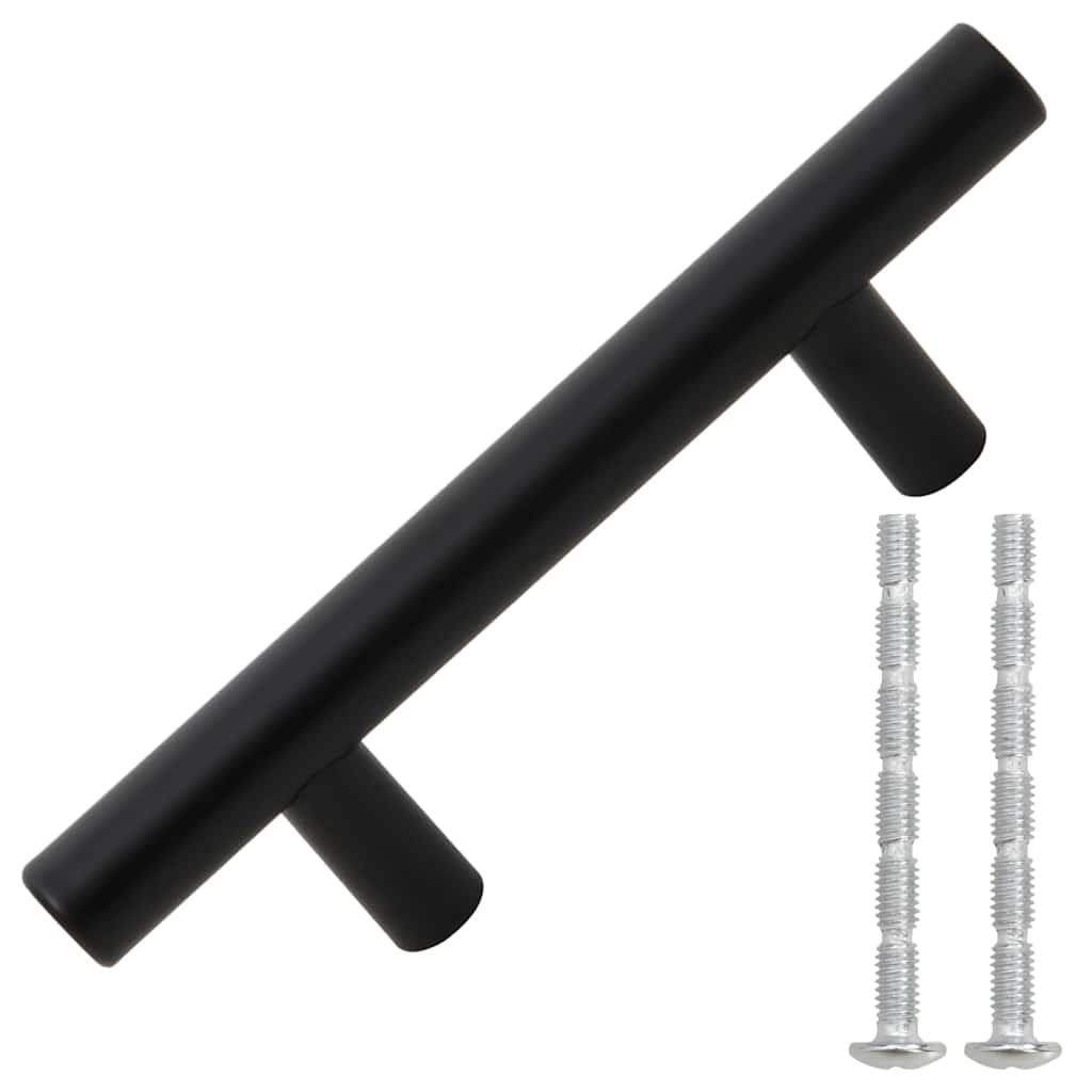 vidaXL Möbelgriffe 10 Stk. Schwarz 64 mm Edelstahl