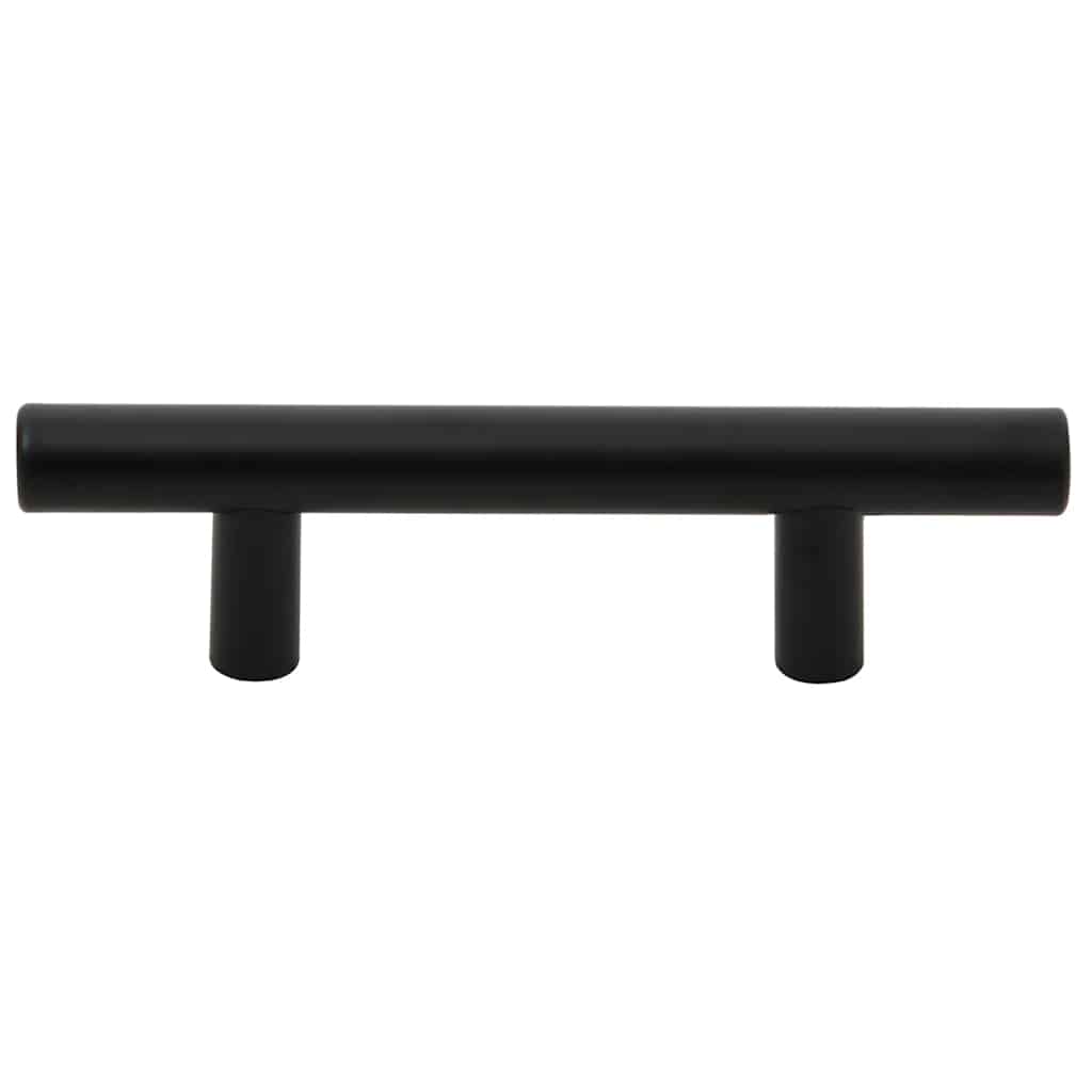 vidaXL Möbelgriffe 10 Stk. Schwarz 64 mm Edelstahl