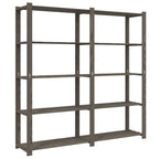 vidaXL Lagerregal mit 5 Böden Grau 170x38x170 cm Massivholz Kiefer