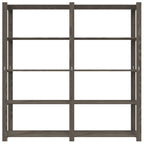 vidaXL Lagerregal mit 5 Böden Grau 170x38x170 cm Massivholz Kiefer