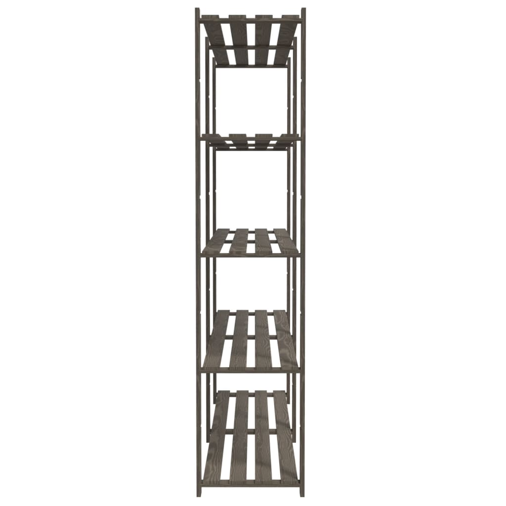 vidaXL Lagerregal mit 5 Böden Grau 170x38x170 cm Massivholz Kiefer