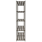 vidaXL Lagerregal mit 5 Böden Grau 170x38x170 cm Massivholz Kiefer