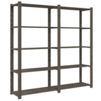 vidaXL Lagerregal mit 5 Böden Grau 170x38x170 cm Massivholz Kiefer