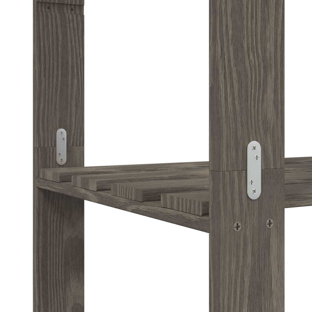 vidaXL Lagerregal mit 5 Böden Grau 170x38x170 cm Massivholz Kiefer