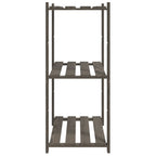 vidaXL Lagerregal mit 3 Böden Grau 80x38x90 cm Massivholz Kiefer