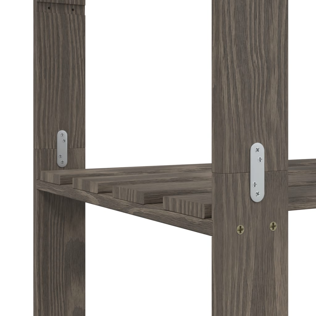 vidaXL Lagerregal mit 3 Böden Grau 80x38x90 cm Massivholz Kiefer