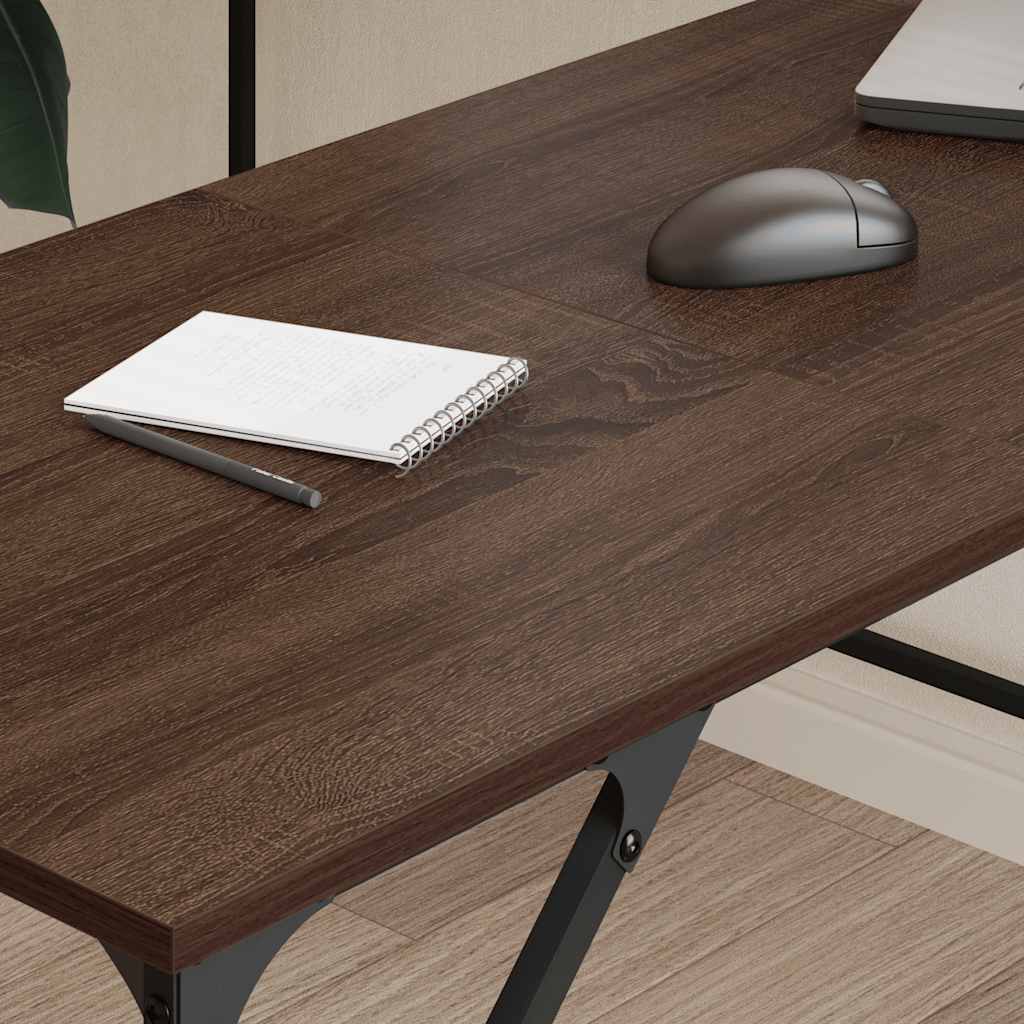 vidaXL Schreibtisch Braun Eichen-Optik 149x149x75 cm Holzwerkstoff
