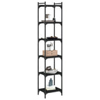 vidaXL Bücherregal 6 Böden Schwarz 40x30x188 cm Holzwerkstoff