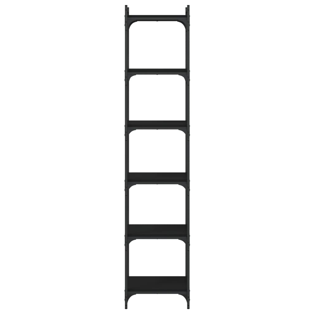 vidaXL Bücherregal 6 Böden Schwarz 40x30x188 cm Holzwerkstoff