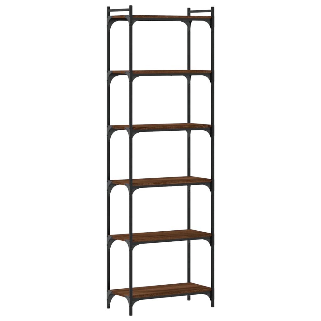 vidaXL Bücherregal 6 Böden Braun Eiche-Optik 60x30x188cm Holzwerkstoff