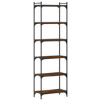 vidaXL Bücherregal 6 Böden Braun Eiche-Optik 60x30x188cm Holzwerkstoff