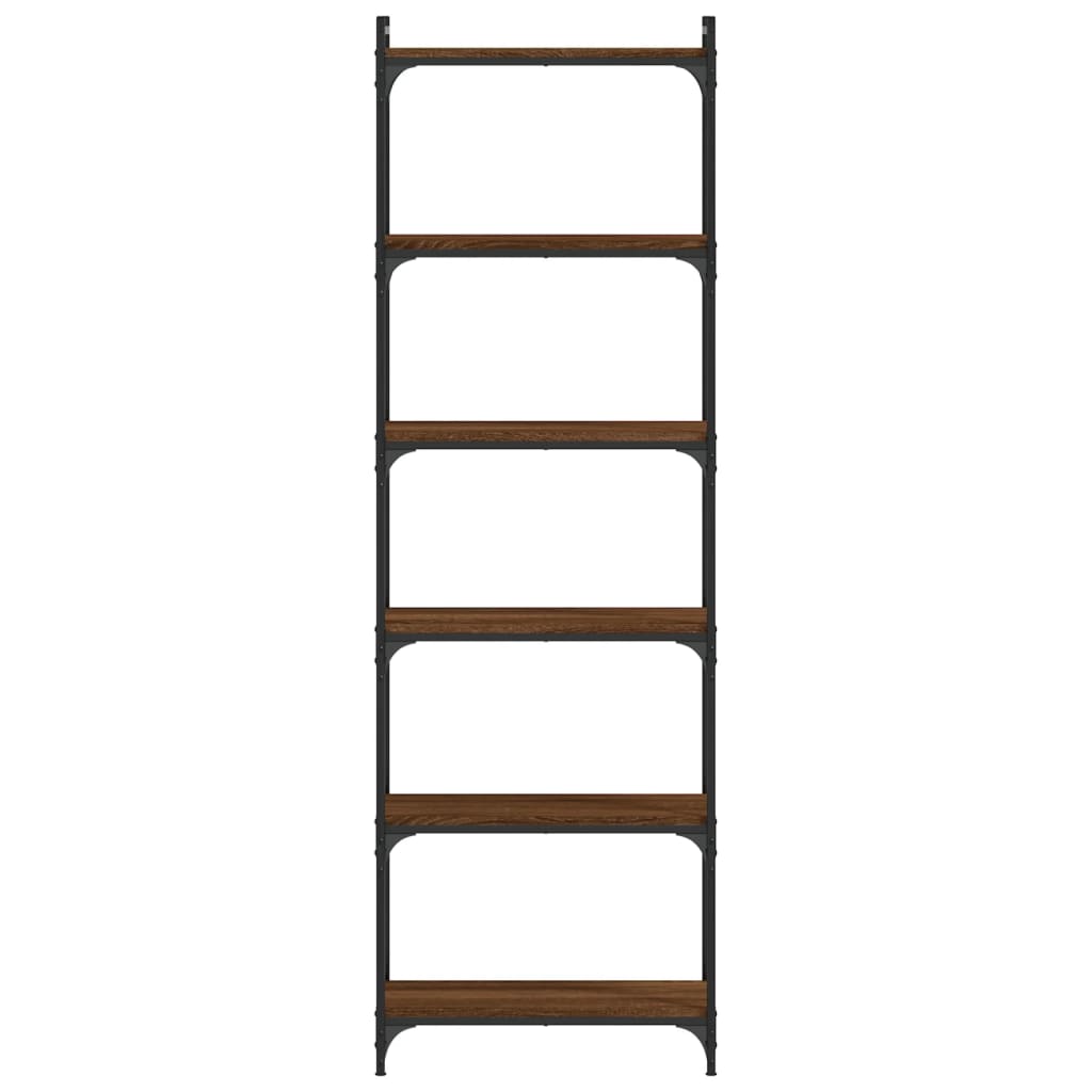 vidaXL Bücherregal 6 Böden Braun Eiche-Optik 60x30x188cm Holzwerkstoff