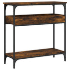 vidaXL Konsolentisch mit Ablage Räuchereiche 75x29x75cm Holzwerkstoff