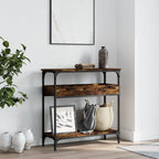 vidaXL Konsolentisch mit Ablage Räuchereiche 75x29x75cm Holzwerkstoff
