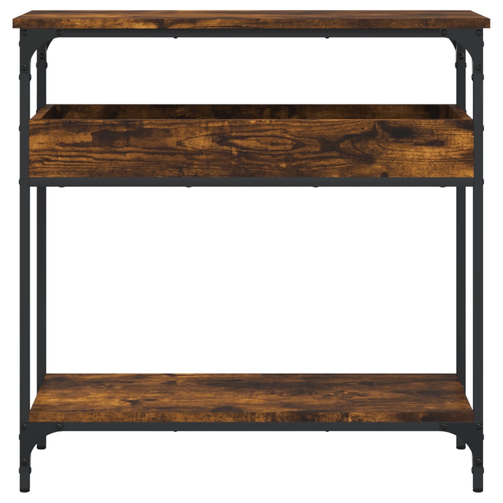 vidaXL Konsolentisch mit Ablage Räuchereiche 75x29x75cm Holzwerkstoff