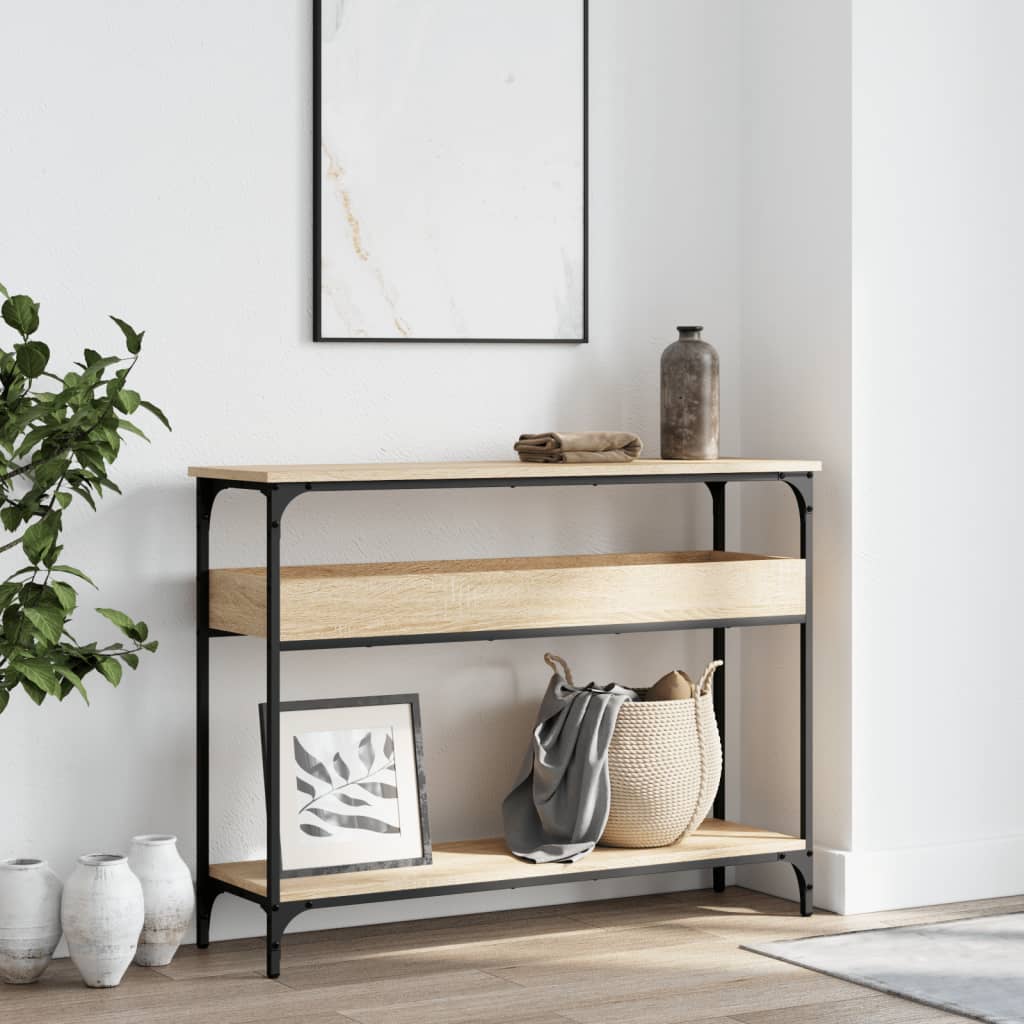vidaXL Konsolentisch mit Ablage Sonoma-Eiche 100 x 29 x 75 cm Holzwerkstoff