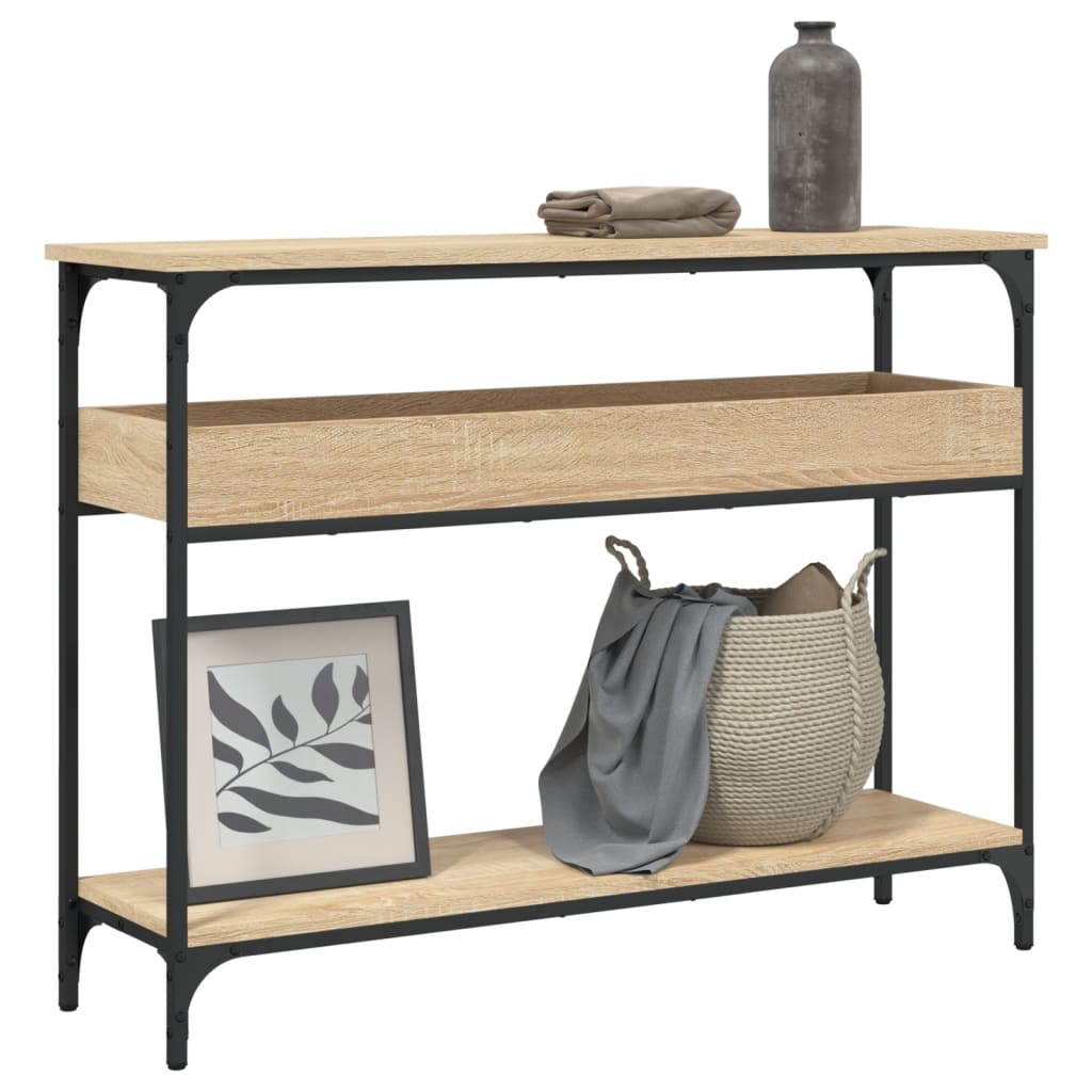 vidaXL Konsolentisch mit Ablage Sonoma-Eiche 100 x 29 x 75 cm Holzwerkstoff
