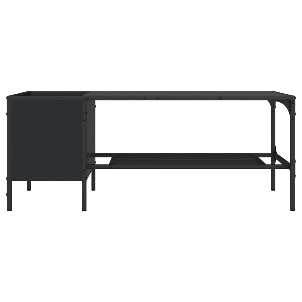 vidaXL Couchtisch mit Regal Schwarz 100x51x40 cm Holzwerkstoff