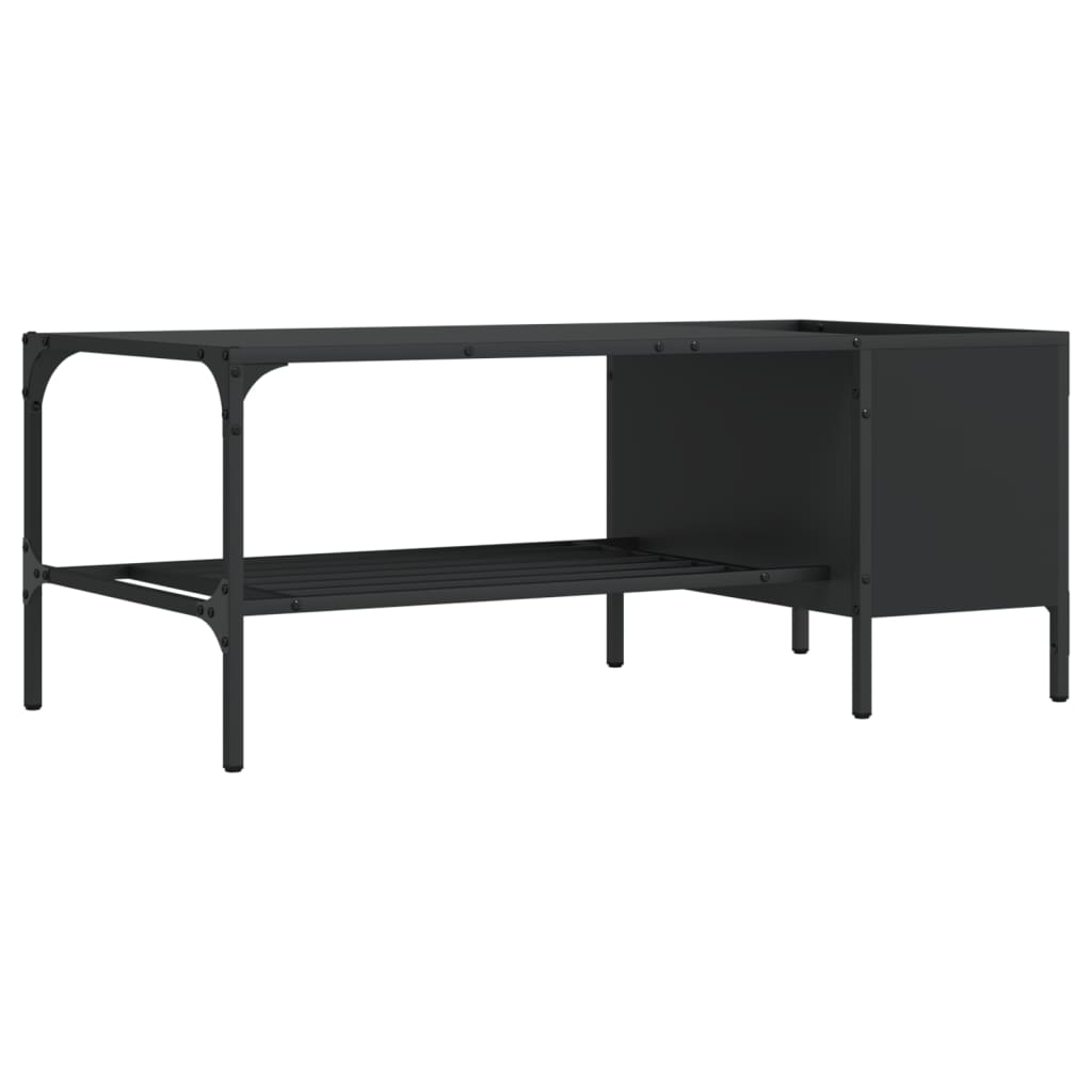 vidaXL Couchtisch mit Regal Schwarz 100x51x40 cm Holzwerkstoff